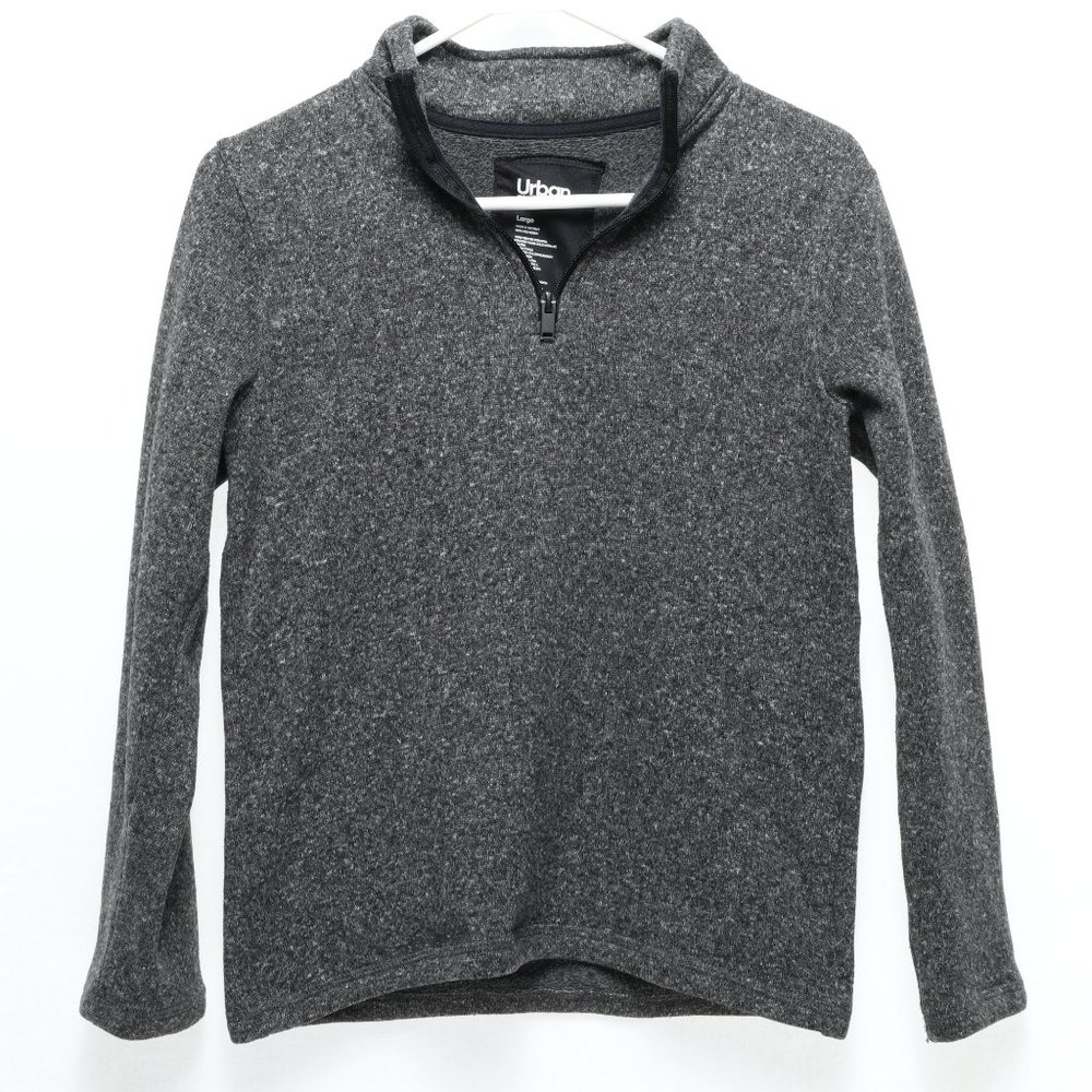 Urban Pipeline 1/4 Zip Pullover Sweater Kids Large Gray Black